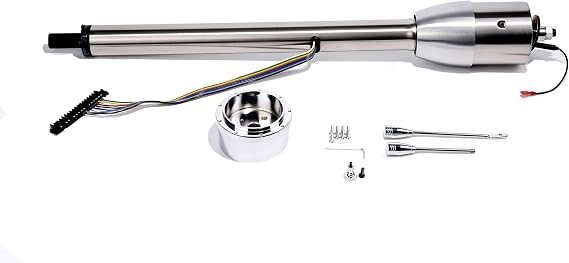 ND 32" Floor Shift Tilt Manual 32 Steering Column + 9 Hole Wheel Adapter No Key Polish