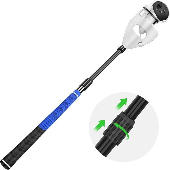 VR Golf Club Compatible with Meta Oculus Quest 3S/3 Accessories, Retractable Golf Club Handle Attachment for Holding VR Controller, Realistic VR Golf Grip Accessory, Enhance Golf Games-(Blue)
