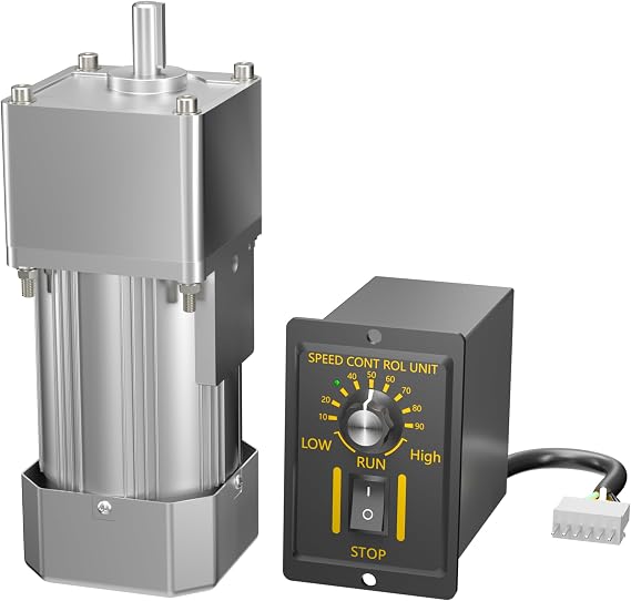300W AC Gear Motor with Speed Controller 150RPM High Torque Variable Speed Electric Motor with Gearbox, 110V 2/5 HP Reversible Single-Phase Small Gear Reduction Motor for Automated&Conveyor
