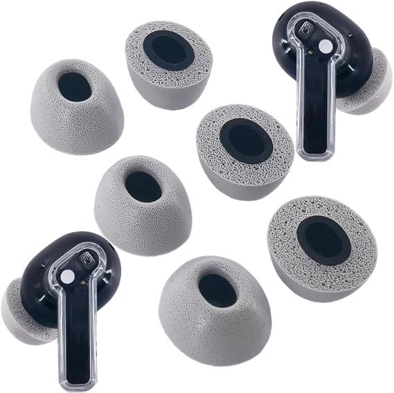 Replacement Memory Foam Eartips for Nothing & CMF Earbuds,3 Pairs | Compatible with Nothing Ear / Ear (a) / Ear (3) /CMF Buds 2 & 2a / 2 Plus/CMF Buds Pro & Pro 2/ CMF Buds Earbuds Earpad,Gray