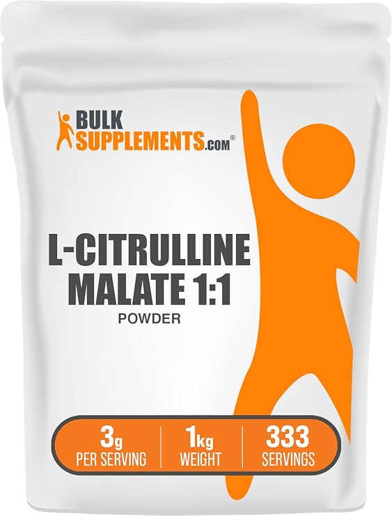 L-Citrulline Malate 1:1 Powder - Citrulline Powder, Amino Acid Supplement - Unflavored & Gluten Free - 3g per Servings, 1kg (2.2 lbs) (Pack of 1)