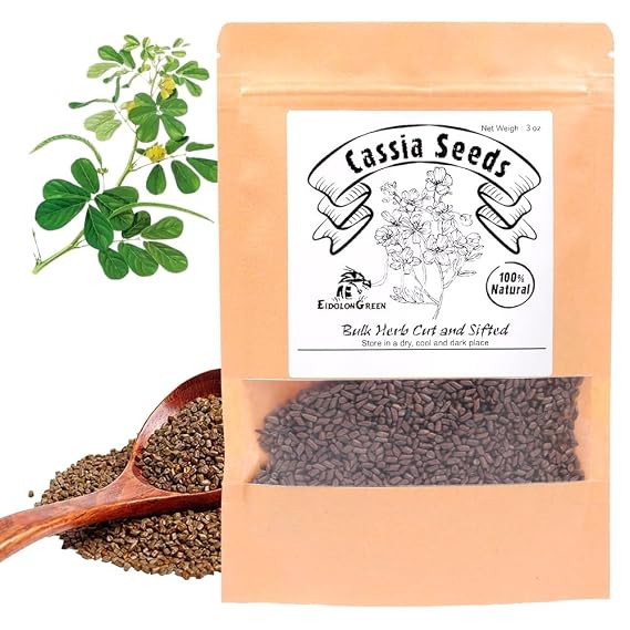 EidolonGreen [China Medicinal Herb] Natural Organic Roasted Cassia Seed Tea - Bulk Jue Ming Zi  - No Sugar, No Additives, 3 Oz / 88g