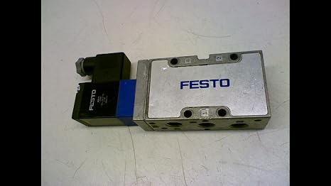 Festo Mvh-5-1/4-b (19701), 1300 L/min Flow, 2-10 Bar, 32 Mm Width, 5/2; Monostable, Air Solenoid Valve, Die-cast Aluminum Housing, Electrical Actuation, G1/4 Pneumatic Connections, Mechanical Spring R