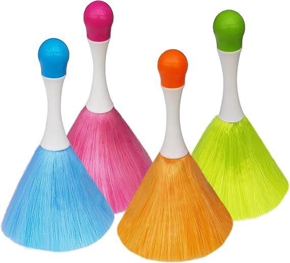 4 Pack 8" Hand Grips Microfiber Washable Duster, Suitable for Light Daily Household Dusting, Electrostatic Feather Duster Brush,Cleaning Supplies for Book,Screen,Sofa,Car,Furniture,Photo Frames