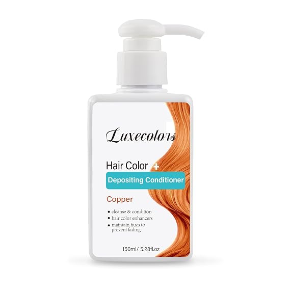 Copper Hair Color Depositing Conditioner, Depositing Conditioners Hair Mask, Semi-Permanent Hair Color, Hair Refreshing Conditioner, Gently Cleanses & Conditions, Non-foaming, Cruelty-Free 5.28 Fl Oz