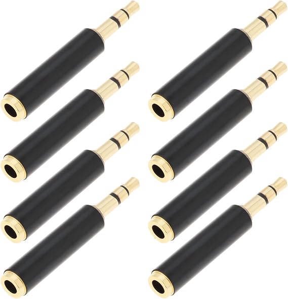 OTOTEC 8pcs 4 Poles to 3 Poles Jack Converter Adapter TRRS Female to TRS Male Microphone Connector 3.5mm Plug Jack for Compurter Phone