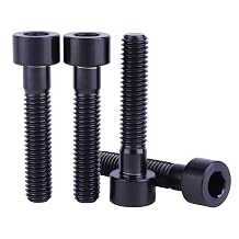 4PCS Titanium Bolt Ti Screw M6x10 16 18 20 25 30 35mm Column Allen Hex Bolt (Black, M6x30mm)