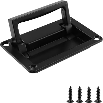 Bitray Recessed Pull Handles Hatches Pull Handle with Mount Screws Black Toolbox Recessed Flush Pull Handle for Deck Hatch