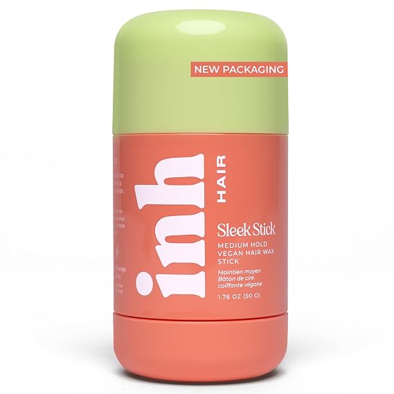 INH Hair Wax Sleek Stick Finishing & Smoothing Vegan Hair Wax Roller | Mess Free, Travel Friendly Styling Product for Flyaways and Frizz. 1.76 oz