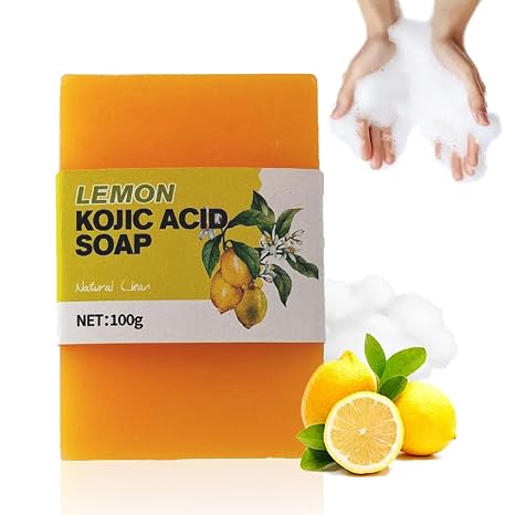 Lemon Kojic Acid Soap Kojic Acid Soap Original with Lemons Facial Soap Vitamin C Soap Block Remove Dark Spots Kojic Acid Soap Deep Cleansing Soap Piece for Even Complexion