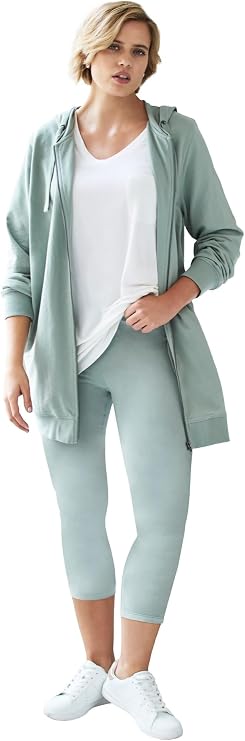 ellos Plus Size Cotton Spandex Capri Length Leggings