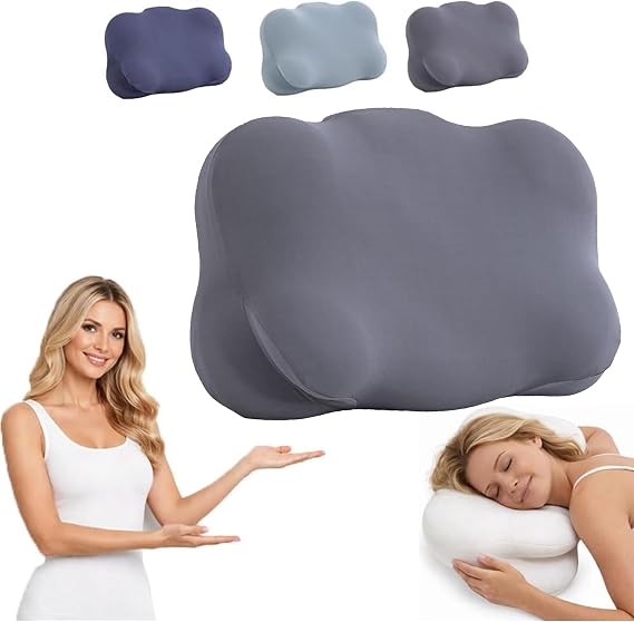 Cloud Pillow, Ergonomic Memory Foam Pillow for Sleeping, Adjustable Cervical Neck Support Pillow for Adults & Back/Stomach Sleepers (Dark Grey)