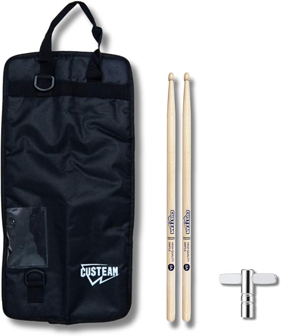 Portable Drum Sticks Bag With 5A Drumsticks and Drum Key