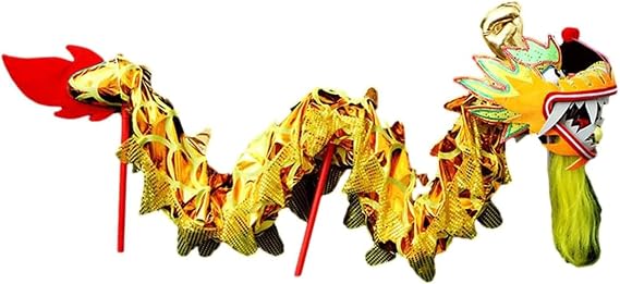 Chinese Dragon Dance Set 1m/3m/5m/8m Silk Dragon Dance New Year Lion Dance Head Show Halloween Performance Lion Dance