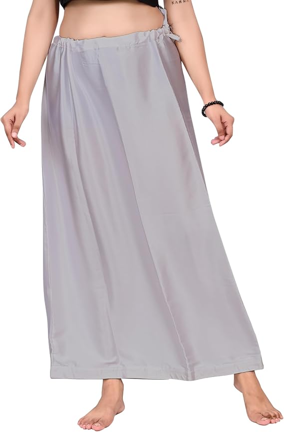 Women's Clothing Solid Satin Silk Petticoat Solid Saree Satin Underskirt Sari