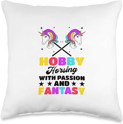 Hobby Horsing With Passion And Fantasy Hobby Horse Riding Throw Pillow