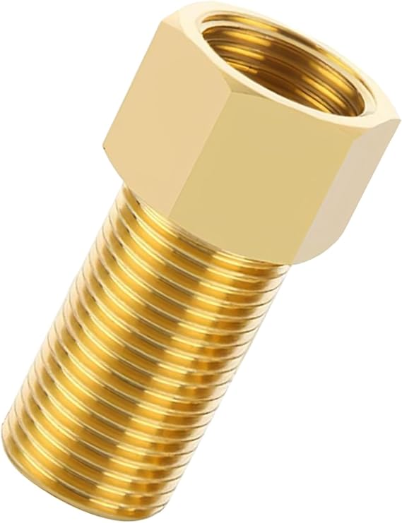 Brass Pipe Fitting Adapter 50mm (1/2 Inch PT) - Male to Female Threaded Connector, Corrosion Resistant Water Pipe Extension Joint for Plumbing, Hose & Pipe Connections