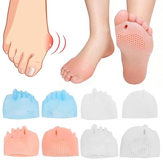 Toe Spacers, 4 Pairs Toe Separators for Women Men, Silicone Gel Toe Separators with Breathable Holes, Reusable Soft Toe Separators Women for Overlapping Toes Metatarsalgia Walking Running