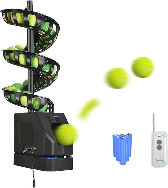 Pitching Machine, Toss Batting Machine, Tennis Machine, Tennis Serve Training Machine, Ball Thrower, Soft Tennis Practice Equipment, For Solo Practice, Easy To Carry