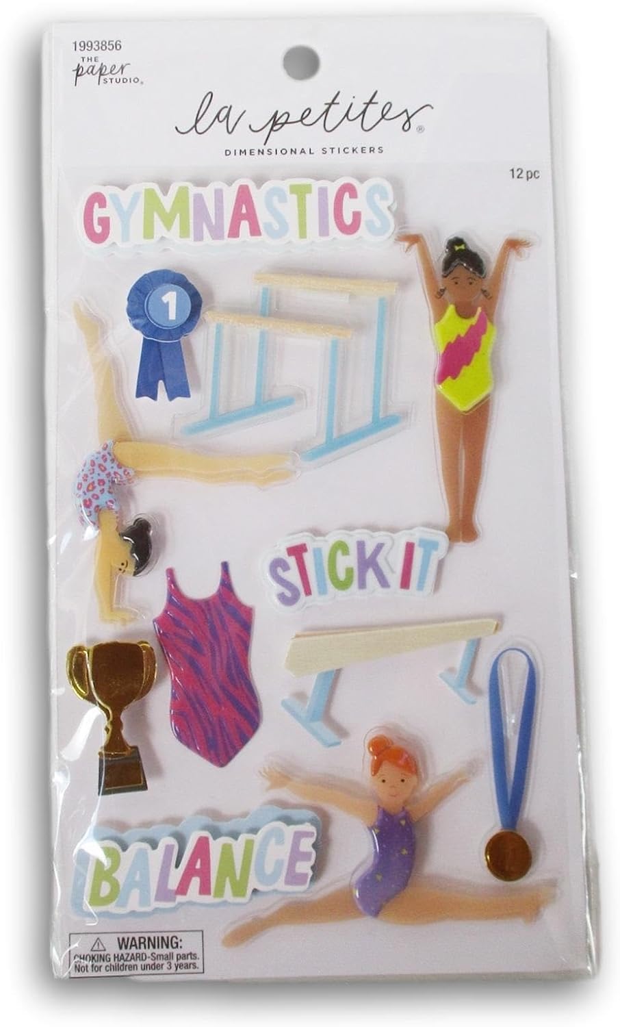 3D Gymnastics Stickers for Journaling, Scrapbooking, Cardmaking, Arts & Crafts - 12 Pieces