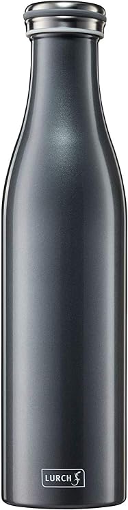 Lurch Germany Thermal Bottle for Hot and Cold Drinks Made of Double-Walled Stainless Steel (Anthracite Metallic, 25, oz. | 0.75l)