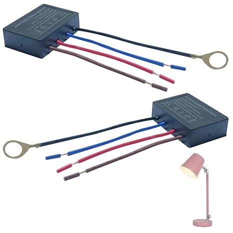 Touch Dimmer Switch 2 Pack, 3 Way Touch Sensor Dimmer, Touch Lamp Control Module, Replacement Sensor with 3 Levels Dimming Function, Fit Dimmable LED, Incandescent, Halogen Bulbs