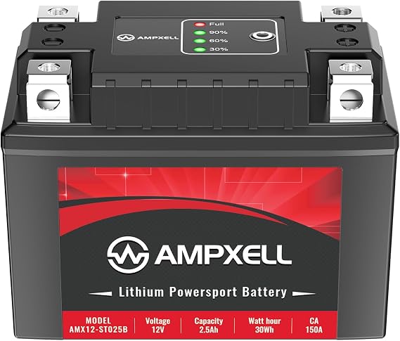 YTX4L-BS/ YTZ5S Lithium Motorcycle Battery 12V 2.5Ah CCA150A Replacement YTX5L-BS Powersport Battery, Motorcycle, ATV, UTV, Scooter, 4 Wheeler and Generator Battery etc.