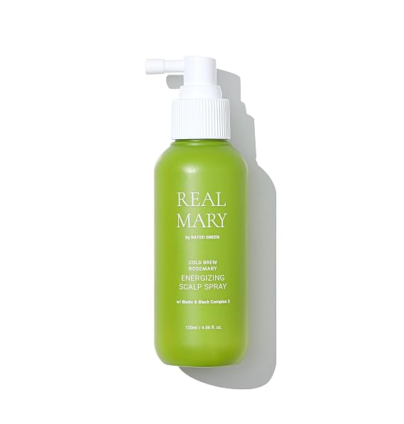 RATED GREEN REAL MARY Energizing Biotin Hair Growth Spray for Thinning Hair and Scalp for Men & Women - Rosemary and Ginger Scalp Spray | 4.06 fl oz