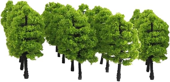 20Pcs Model Trees Miniature Trees,Model Trees Miniature Landscape Scenery Train Railways Trees Scale 1:100 Diorama Supplies for DIY Crafts, Building Model, Scenery Landscape Natural Green
