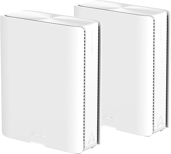 ASUS ZenWiFi BQ16 BE2500 Quad Band WiFi7 Mesh Router Set of 2 White up to 740 m² 2 x 10G ports smart home master with multi-SSD for IoT VPN and child lock 4G & 5G mobile tethering