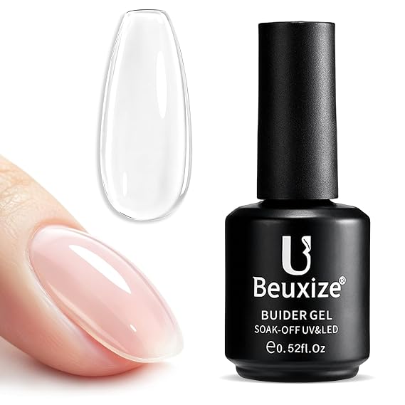 15ML Clear Builder Gel for Nails, 8in1 SelfLeveling Builder Gel