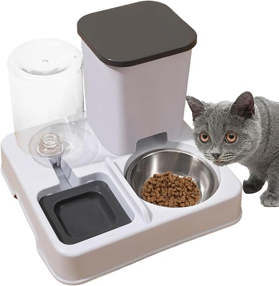 automatic cat feeder， Removable Bowl System with Non-Slip Design | Portable Cat Food, Convenient Pet Supplies for All Breeds
