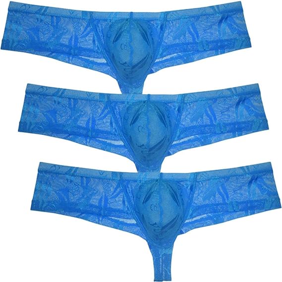Sexy Men's See-through Cheeky Boxer Briefs Sheer Brazilian Back Bikini Thong Underwear Mens Pouch Panties