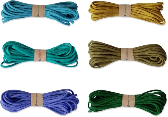 Macrame Cord 3mm,6 Rolls of Colored Macrame Rope, Soft Natural Braided Cotton Cord, Macrame Yarn Cotton Rope String for DIY Wall Hanging Crafts Knitting (#7)