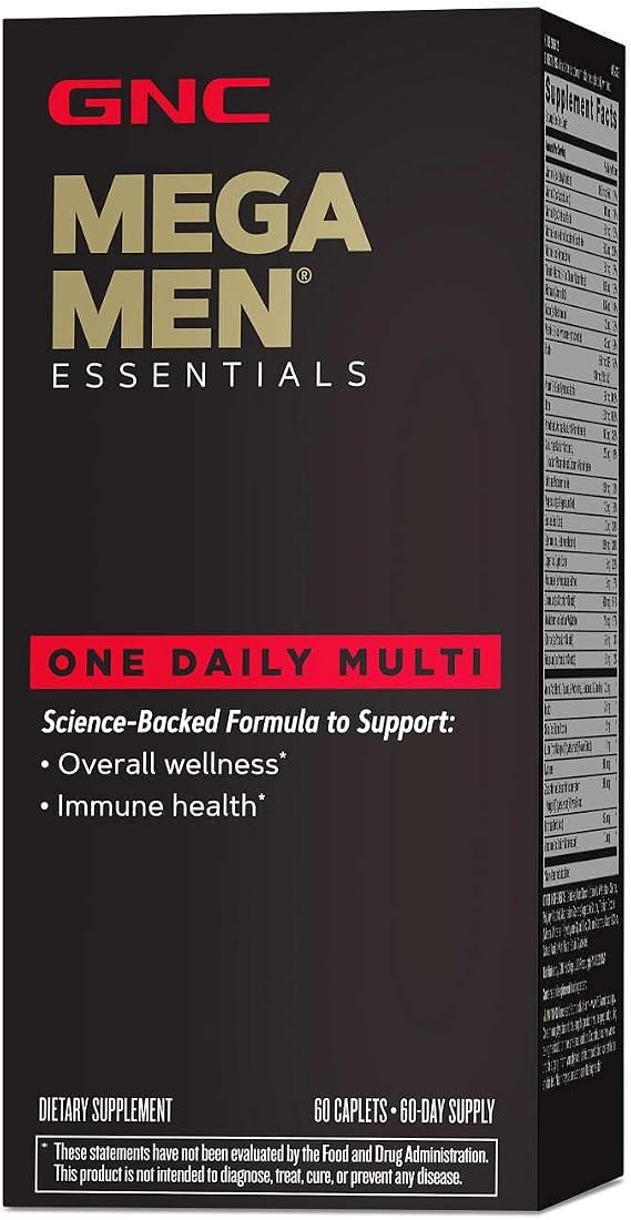 GNC Mega Men Essentials One Daily Multivitamin | Supports Overall Health and Muscle Performance | 60 Count