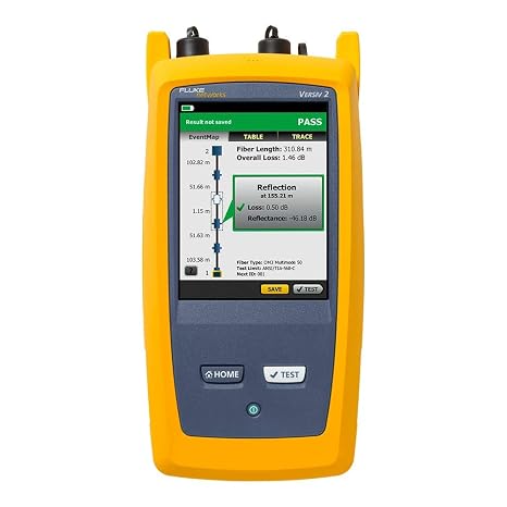 Fluke Networks OptiFiber & CertiFiber Pro QUAD OTDR and OLTS for Fiber Optics Certification and Troubleshooting, V2, with WiFi & Inspection