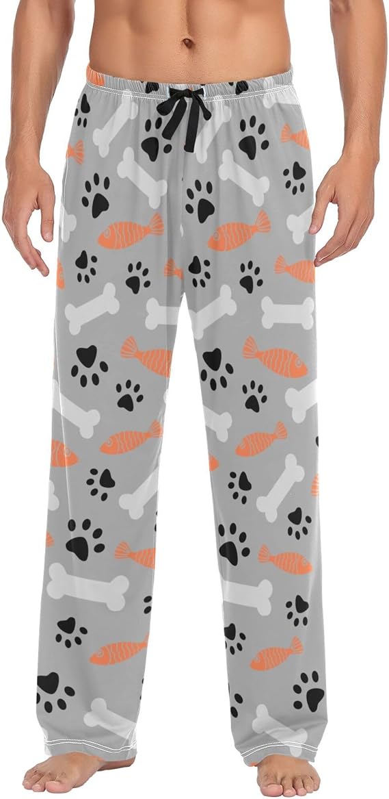 Men's Straight-Fit Pajama Pant Jersey Sleep Pjs Bottoms
