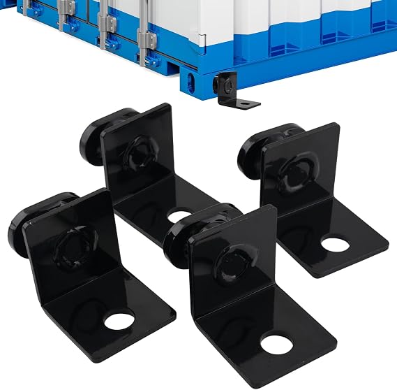 maXpeedingrods 4 Pack Shipping Container Anchors, Powder Coated Shipping Containers Side Twist Lock, Shipping Container Tie Downs for Anchoring to Rock Floor or Cement
