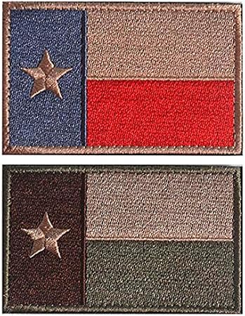WZT 2 Pcs Texas State Flag Patch Morale - Tactical Patch