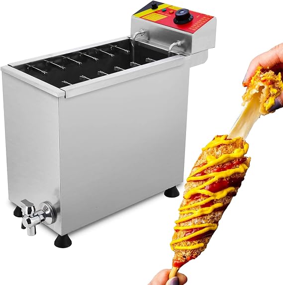 Corn Dog Fryer Electric Commercial Cheese Hot Dogs Sticks Maker Machine Automatic Deep Fryers For Restaurant Home Kitchen,220V