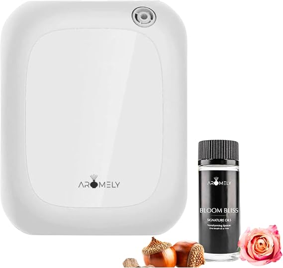 AROMELY ARO 25 MAX Smart Scent Diffuser with Bloom Bliss Oil 50 ml - White | Waterless Control for Home & Office, Covers up to 1,500 Sq Ft