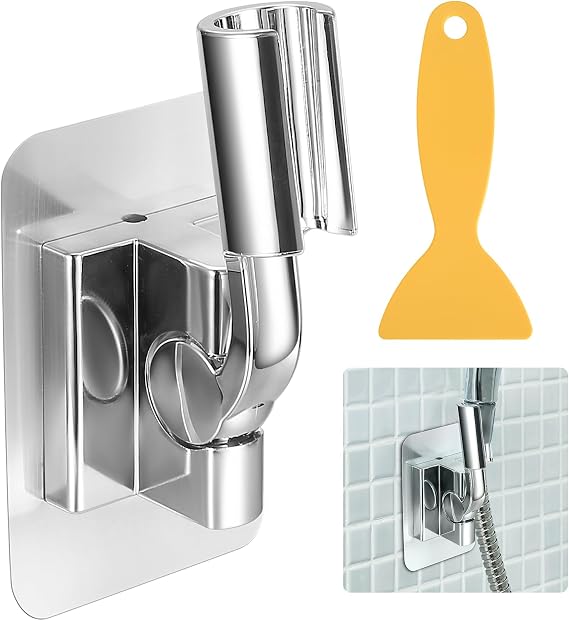 1 Pack Shower Head Holder Replacement, 180 Degree Adjustable No Drilling | Strong Universal Shower Holder Bracket Wall Mount for Home Hotel Bathroom Attachment