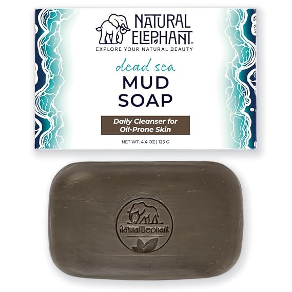 Natural Elephant Dead Sea Mud Soap Bar | Mineral-Rich Face & Body Cleanser with Natural Dead Sea Minerals | 4.4 oz (125 g)