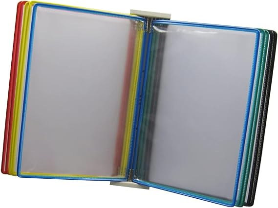 Wall Mounted Flip Book Display Wall Mounted Poster Flip Book Display with 10 Double Sided Panels Multicolor Reference Organizer(Multi Coloured)
