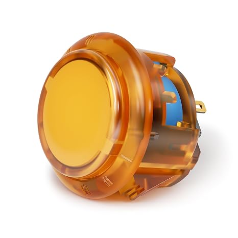 QANBA Gravity KT Arcade Controller Buttons Variable Stroke Silent Buttons 4-Piece Set Snap-in 24/30mm Arcade Buttons Gravity Mechanical Shaft High Durability Arcade and Leverless Buttons Clear Yellow