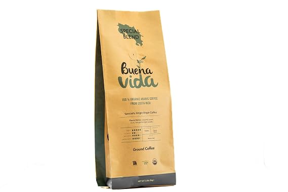 Buena Vida Speacialty Coffee - Special Blend, Ground - Costa Rican Regenerative Coffee (35 oz)