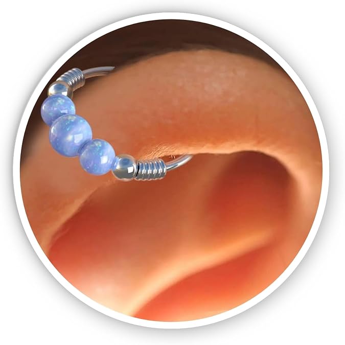 Silver Helix Rings One Color Opals