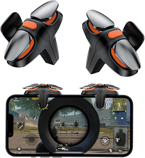Gaming Phone Controller Triggers Joystick Mobile Game Controller L1R1 Accessories for PUBG Call of Duty iPhone iOS Android Smartphone【1 pair】