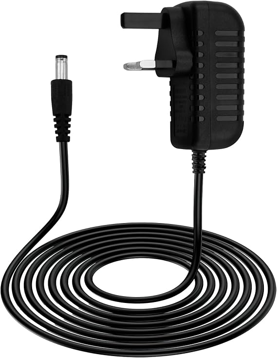 Cncedi 12V 2A Power Supply UK, 2M/6.6FT Cord, 100-240V AC to DC 12V 24W Adapter Universal Driver Transformer for LED Strip Lights/Router/DVR/NVR/IP/CCTV Camera
