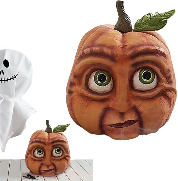 Shakven Expressive Pumpkins | Pumpkins with Faces Halloween Decorations,3D Halloween Freak Decorations,Resin Pumpkin Sculpture,Freak Combination Pumpkin Face Props for Home Table Top Decorative